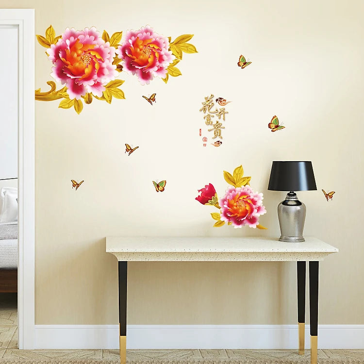 SK9334 Dahlia Flower Wall Decal size 60x90