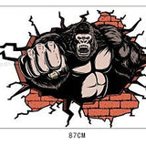 3D Wall Broken Orangutan Background Wall Decoration Removable Wall Stickers for Kids Rooms Bedroom Bathroom Living Room Kitchen