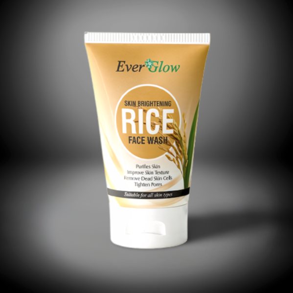 EverGlow Skin Brightening Rice Face Wash 120 ML - Purifies, Improves Texture, Exfoliates, Tightens Pores - For All Skin Types | Face Wash | Rise Face Wash 