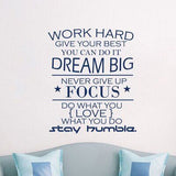Inspirational Wall Stickers Office Room Decoration Never Give Up Work Dreams Inspirational Quotes Wall Stickers 78X40Cm