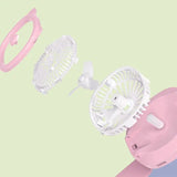Rechargeable Portable Cartoon Style Children Watch Fan with RGB Light | Portable Fan Office Handheld New Creative Gift (Random color)