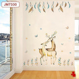 Elk Couple Bedroom Living room Wedding Party Decoration Eco-friendly Removable Wall Stickers jm7330 Decals Waterproof Wall Poster Mural