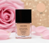 Chanel Sublimine Fluid Foundation Continuous Color Radiance SPF 20 Shade 101 Exact Champagne Long Lasting Smooth Finish 75ml