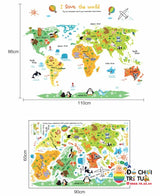 Stiker Dinding Map Animal acb1049 Wall Sticker Wallpaper