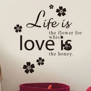 Decorative Decals with English Letters and Floral Patterns size 50x70 dlx7202