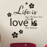 Decorative Decals with English Letters and Floral Patterns size 50x70 dlx7202