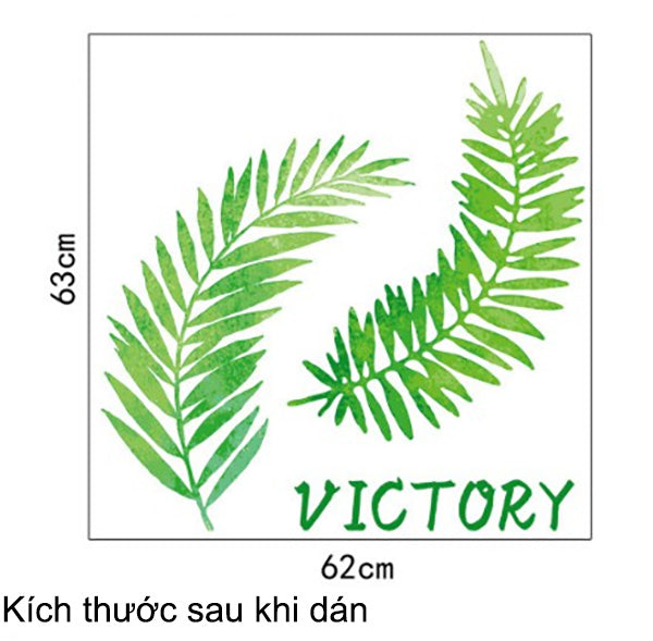 rdic Green Grass Leaf Decorative Decal size 50x70 sk7133