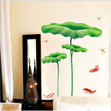 Lotus Leaf and Fish Decorative Decal size (60x90) ay998