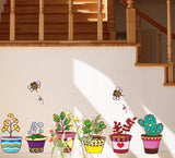 Decorative Decals Featuring Cartoon Flower Pots size 50x70 dm570085