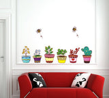 Decorative Decals Featuring Cartoon Flower Pots size 50x70 dm570085