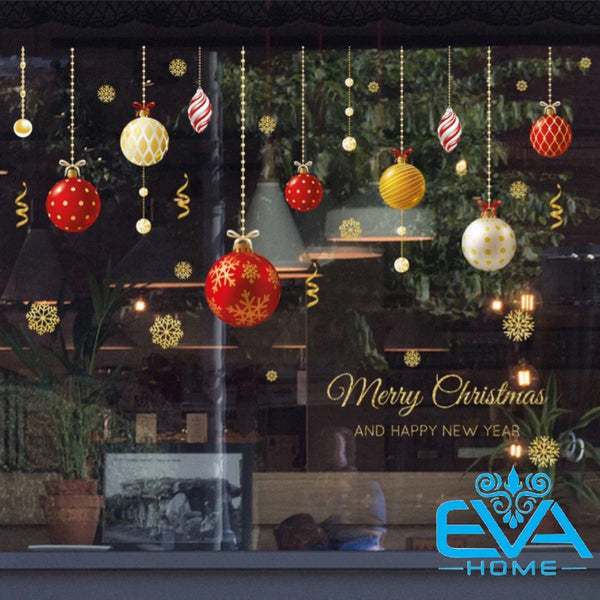 Christmas Series Stickers Home Decor Wall Sticker Glass Window Sticker Christmas Decorations for Home New Year Gift Xh6284 Size: 45x60