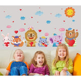 Hello Animals Stiker Dinding size 60x90 sk9322  wall sticker kids Sticker