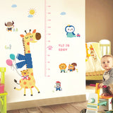 Sk9165 Cartoon Giraffe Height Kids Wall Sticker