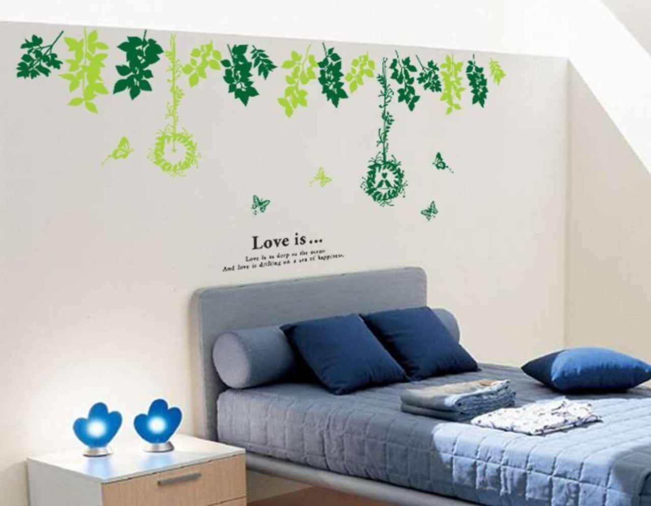 Wall Sticker Dream's Garden 60 x 90cm Wallpaper Sticker Rental OK Peel and Stick DIY Home Decor Interior Tree Bird Bird Cage Leaves Natural Scenery Landscape Living Room Spring Summer Free Shipping size 120x60cm  lc205