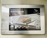 Marble Cutting Board Slab with Pure Stainless Steel Fitting – Non-Magnetic | 30 x 40 cm