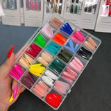 Pack Of 2 576 Pcs Artificial Nails With Free Nail Glue Made Of Abs Plastic In Multicolor