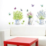 Wall Stickers JM7299 Butterfly vase decorated living room wall stickers background wall tile sticker glass sticker shop