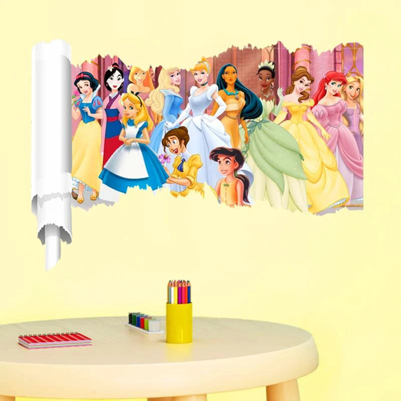 Disney Princess wall stickers 3D effect. size 50x70  ncs14166