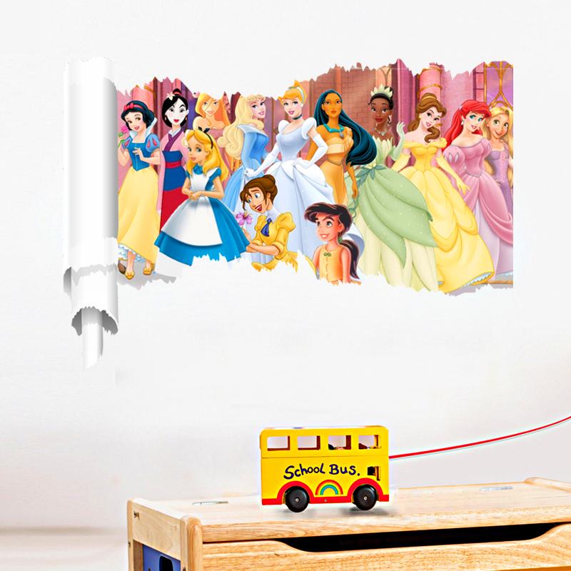 Disney Princess wall stickers 3D effect. size 50x70  ncs14166
