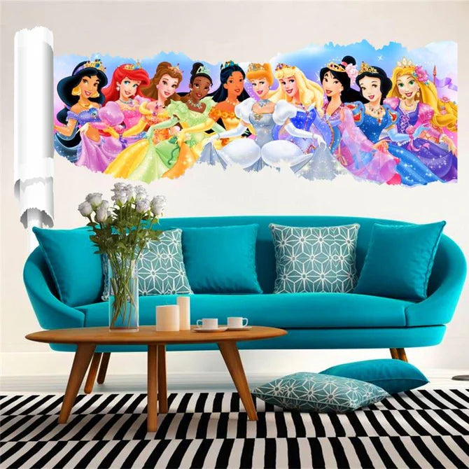 Princess Wall Stickers Disney Princess Children's Room Wall Stickers for Girls or Baby Room Wall Sticker Kids Princess Sticker size 30x90 nc14167