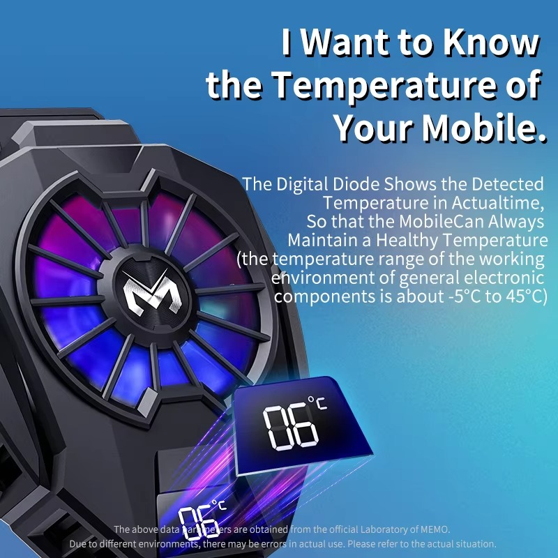 MEMO DL05 Portable Semiconductor Phone Cooler Fan – Multi-Function Gaming Cooling Device | Best Quality Fan For Gaming - Random Color