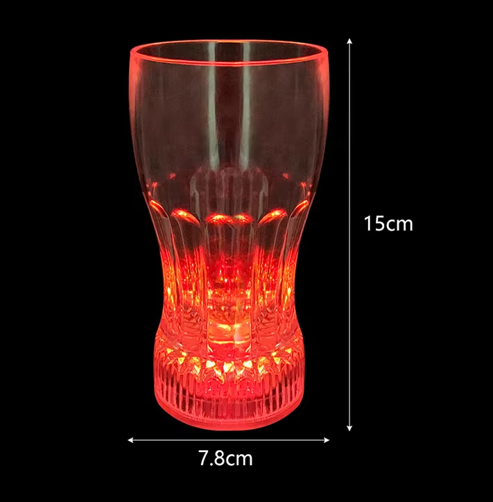 Plastic LED Flashing Cup LED Light up Beer Cup Water Hanging Glass Cup for Wedding Party - 1pc Plastic LED Lighting Bulb - Decor LED Glowing Plastic Cups Fashing Drink Luminous Lights Cup - 250ml ( With Box )