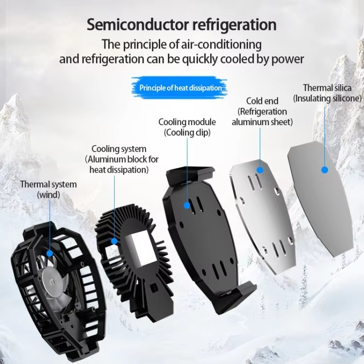 MEMO DL05 Portable Semiconductor Phone Cooler Fan – Multi-Function Gaming Cooling Device | Best Quality Fan For Gaming - Random Color