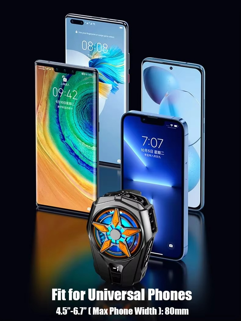 SL09 Practical Phone Cooler Fan, Easy To Carry, Smart Digital Display, Rear Phone Radiator, Fast Cooling ( Random Color )