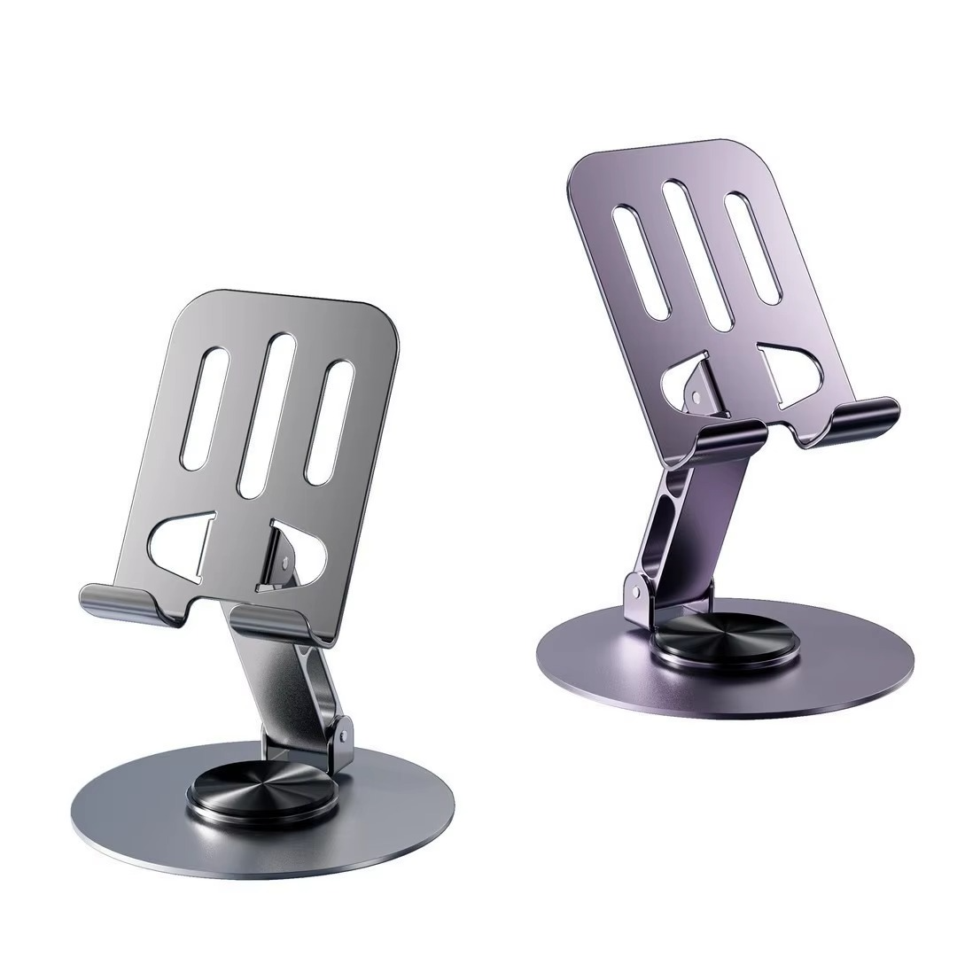 Mobile Stand - Mobile Phone Holder Broadcast Mobile Phone Holder 360 Degree Rotation Adjustment Folding Lazy Tablet Desktop Mobile Phone Holder - Stainless Steel - Random Color