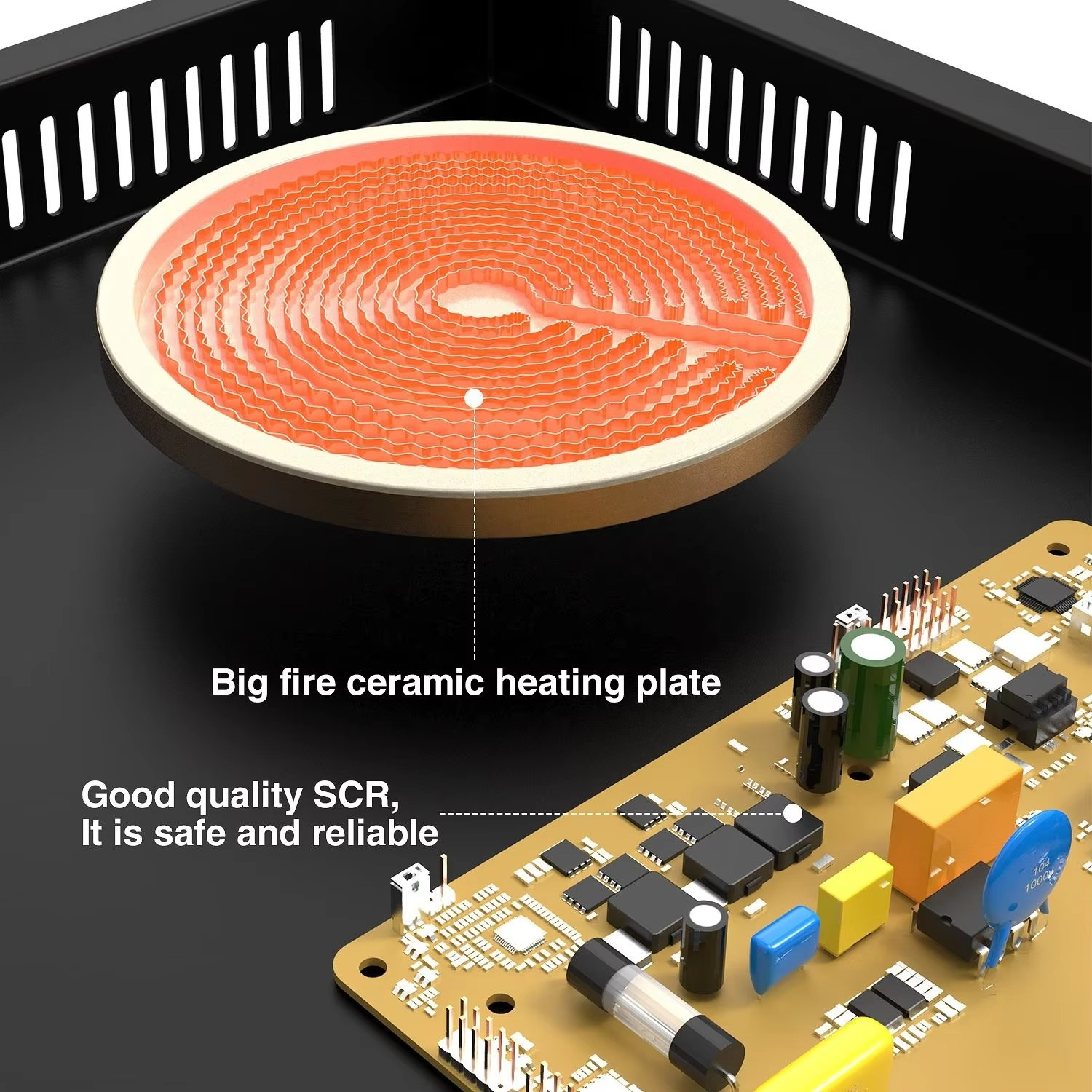 RAF 3500W Electric Infrared Stove – High-Power Hot Plate Cooker | Portable Electric Chula for Fast, Even Heating | Energy-Efficient Countertop Burner for Home, Kitchen, and Outdoor Use