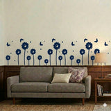 Modern Sunflower Wall Sticker with Flying Butterflies size 20x40
