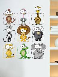 Animal Wall Stickers Safari Wall Decals for Boys and Girls Home and Room Decor Wall Prints for Kids Bedroom Bedroom Sa size 25x60  xh6222