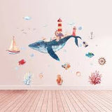 Wall stickers underwater world whale bedroom living room wall stickers HM92020