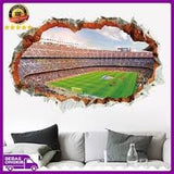 XH9305 3D Football Field Pattern Waterproof Wallpaper for Room Decoration - Green