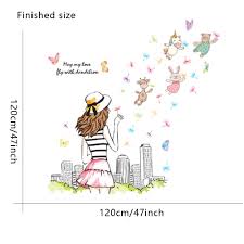 Wall Stiker ABC1060 Girl n Fly – Wallsticker  Wall Sticker  Wallstiker  Wall Stiker Stiker Dinding  Hiasan Dinding