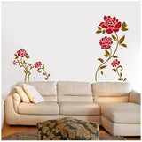 Wall Sticker Red Flowers Home Decoration Giant Wall Decals