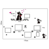 Cat Wall Stickers Cartoon Love Cat Photo Frame size 50x70 am7051
