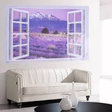 ay9234b Large Lavender Mountain 3D Window Scene View Removable Wall Sticker Decal