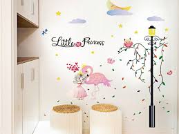 SK9352 Little Princess Flamingo WALLSTICKER STIKER DINDING UK 60X90