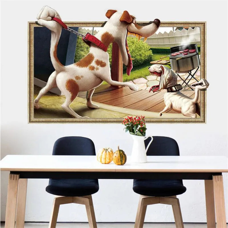 XH6243 creative dog photo frame 3D wall sticker living room bedroom wall decoration modern art mural children's room decoration