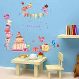 ABC1062 Hand-painted Bird Cartoon Wall Sticker - Multi