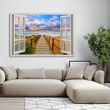 Diamond Painting Window Sill Sea View,5D Diamond Art Kits,Large Diamond Painting Kits for Adults,Diamond Art for Kids,DIY Crystal Diamond Painting,Art & Craft Supplies,Home Decor Square Drill size  50x70cm  ncs14245