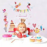 ABC1062 Hand-painted Bird Cartoon Wall Sticker - Multi