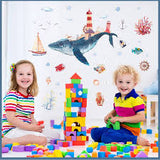 Wall stickers underwater world whale bedroom living room wall stickers HM92020