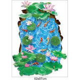 Creative 3D Lotus Pond Vinyl Wall Stickers Funny Art Wall Mural Floor Decals for Kids Rooms Bedroom Bathroom Waterproof XL8305