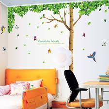 AY305 big green tree removable diy wall sticker tow-saided