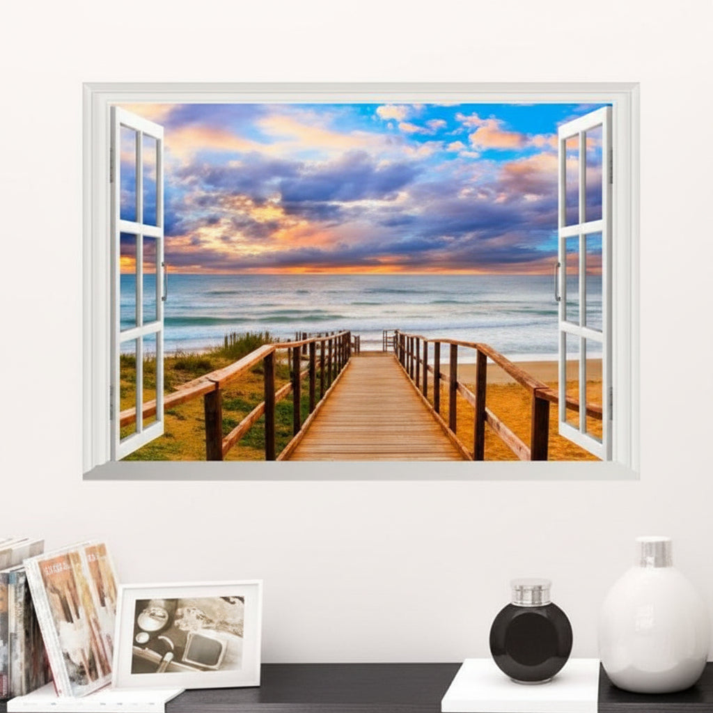 Diamond Painting Window Sill Sea View,5D Diamond Art Kits,Large Diamond Painting Kits for Adults,Diamond Art for Kids,DIY Crystal Diamond Painting,Art & Craft Supplies,Home Decor Square Drill size  50x70cm  ncs14245