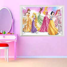 Cartoon Disney Lovely Snow White Cinderella Aurora Princess Wall Stickers For Kids Room Home Decoration 3d Wallpaper Living Room size 50x70 ncs14168