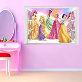 Cartoon Disney Lovely Snow White Cinderella Aurora Princess Wall Stickers For Kids Room Home Decoration 3d Wallpaper Living Room size 50x70 ncs14168