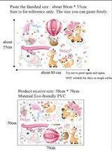 HM71009 Wall Stickers Baby Kids Room Bedroom Background Home Decor Nursery Decals Decoration Cute Animals Sticker
